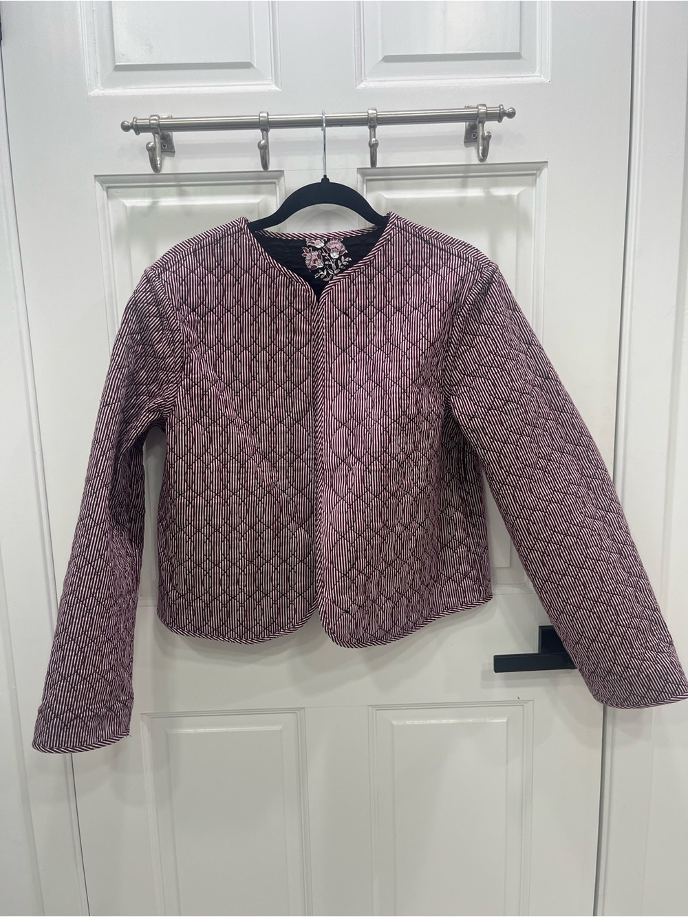 crown & ivy Quilted Rose Pink Patterned Jacket